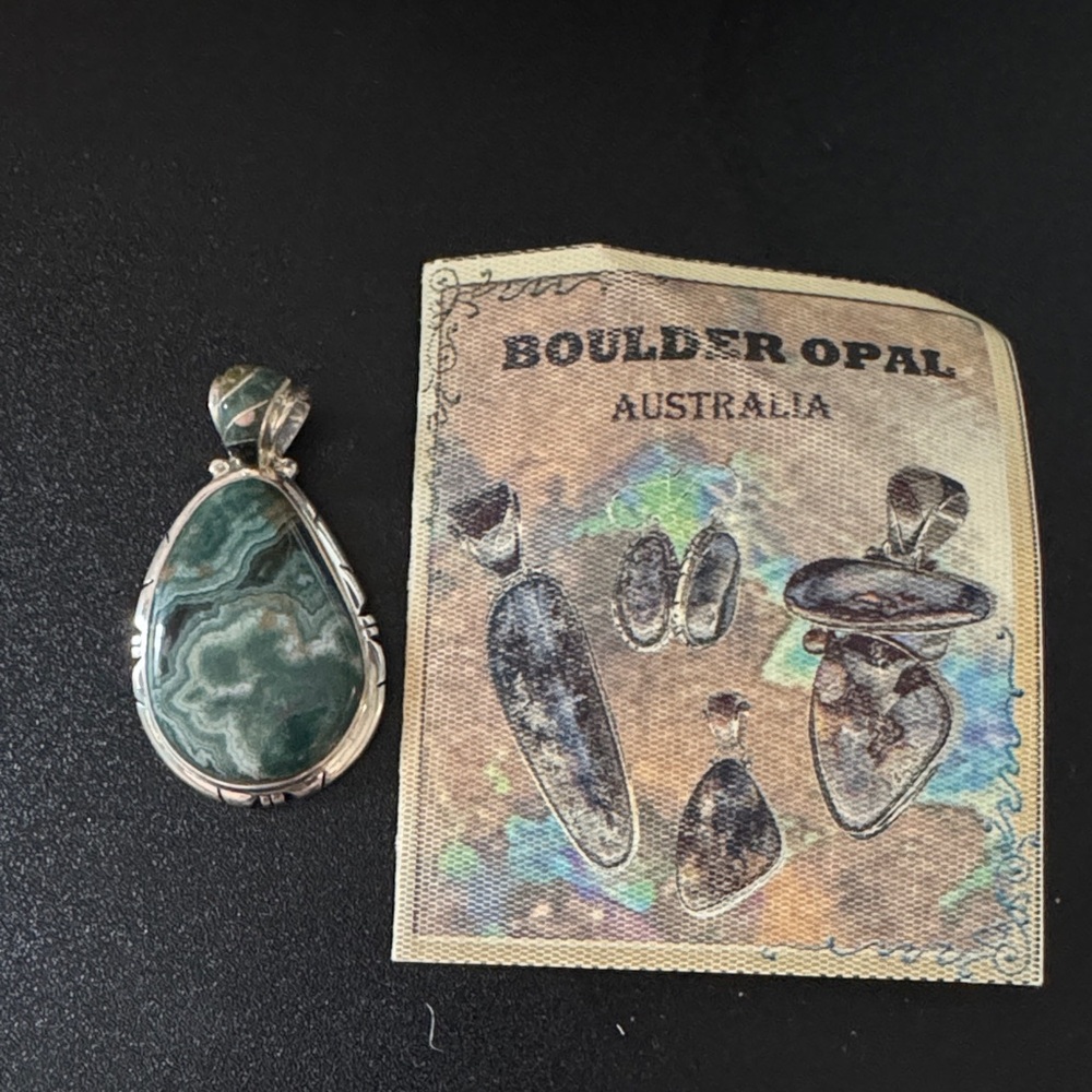 Boulder Opal Sterling Teardrop Pendant